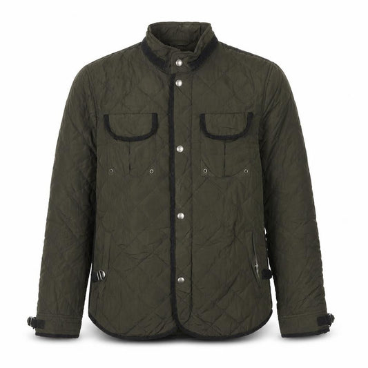 Zara Mens Green Quilted Jacket Size L Zip