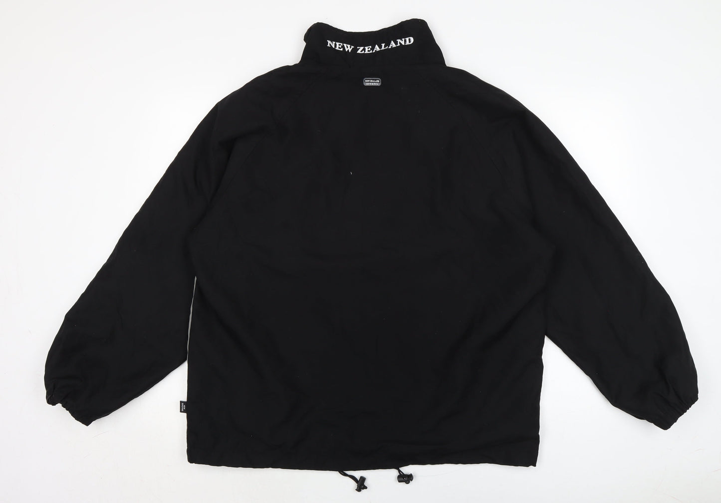 New Zealand Mens Black Bomber Jacket Jacket Size L Zip