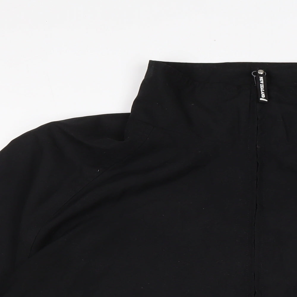 New Zealand Mens Black Bomber Jacket Jacket Size L Zip