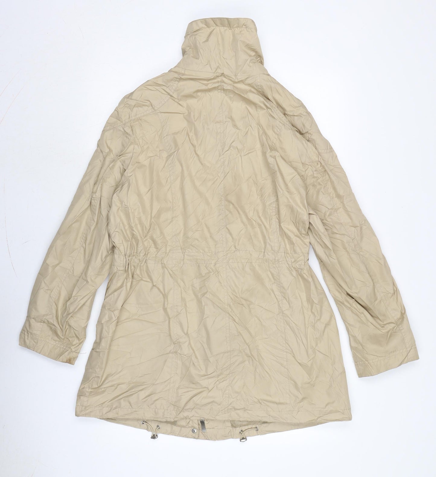 Bonita Womens Beige Rain Coat Jacket Size L Zip