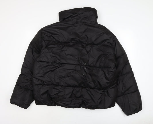 H&M Mens Black Puffer Jacket Jacket Size M Zip