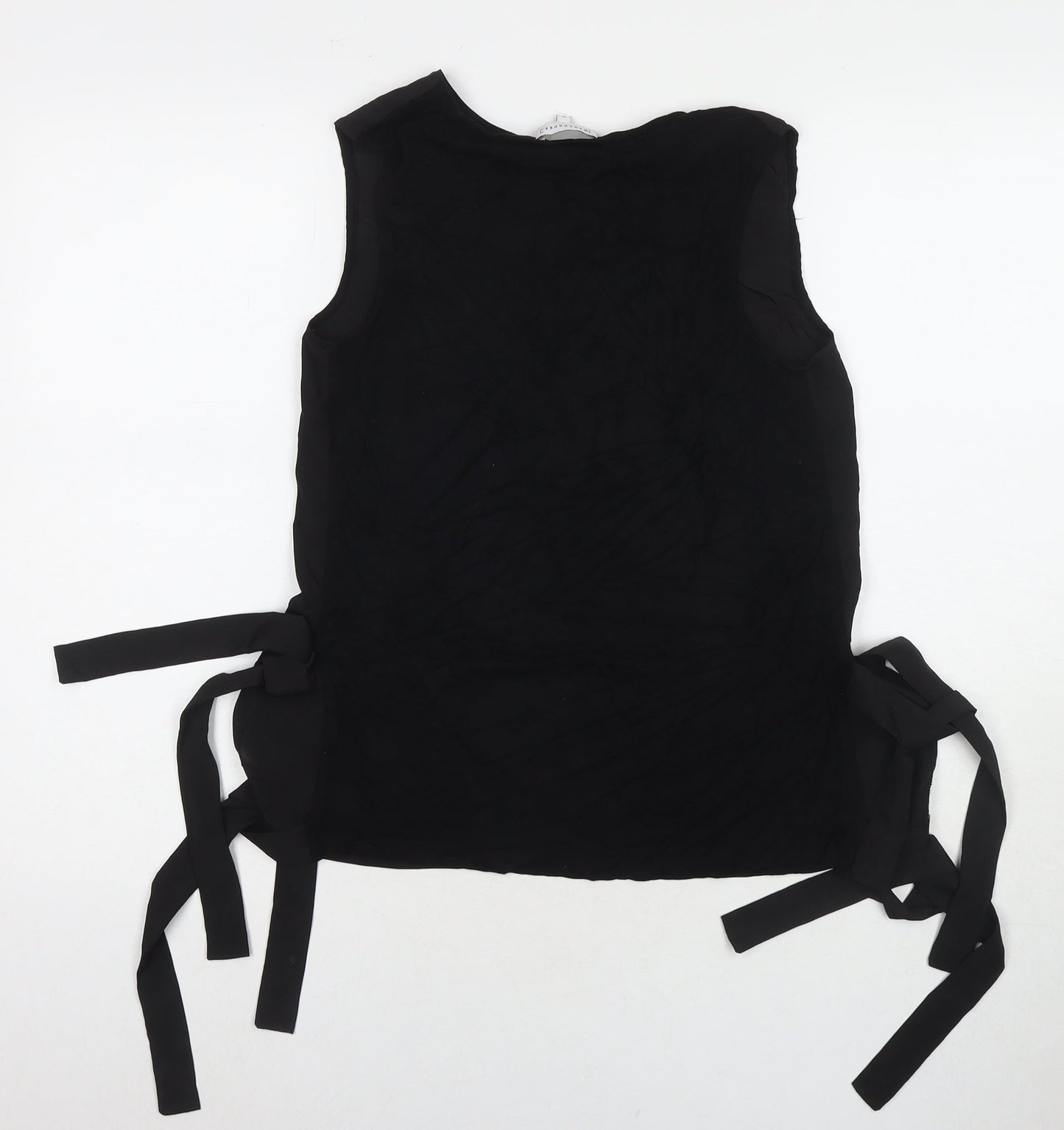 Warehouse Womens Black Polyester Basic Tank Size 10 Round Neck