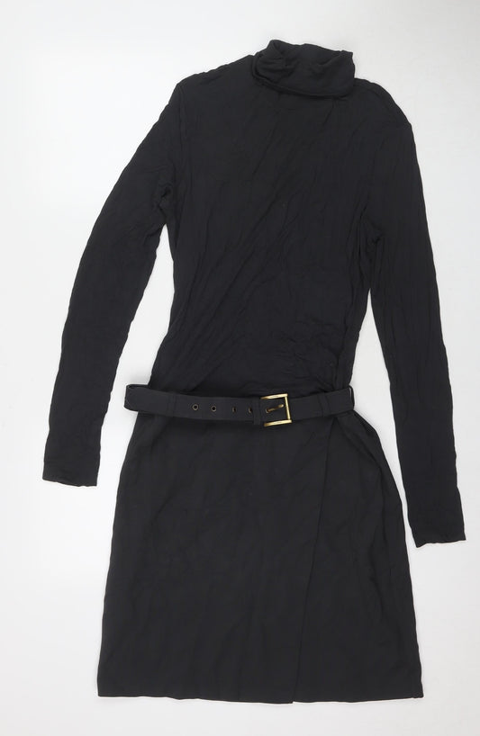 La Perla Womens Grey Viscose A-Line Size 16 Roll Neck Pullover