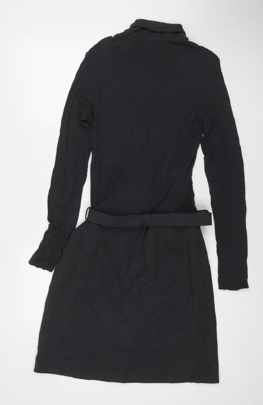 La Perla Womens Grey Viscose A-Line Size 16 Roll Neck Pullover