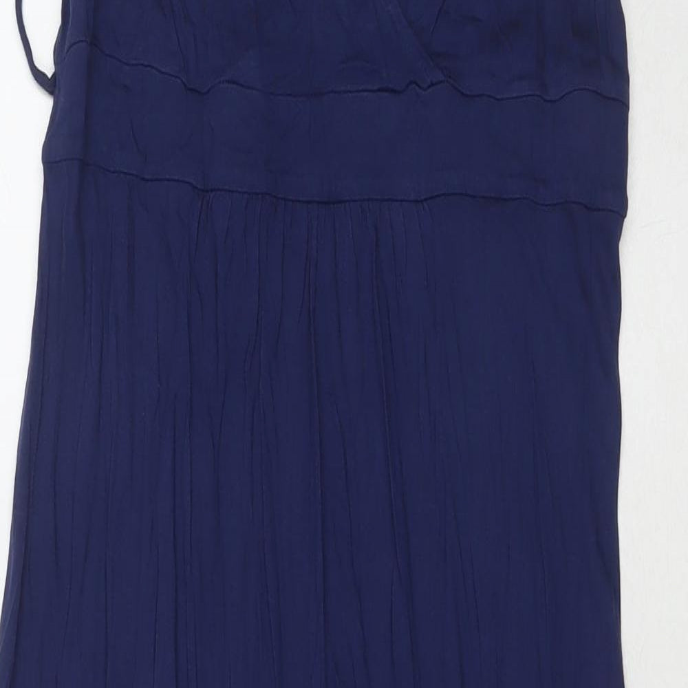 Dorothy Perkins Womens Blue Viscose A-Line Size 12 Scoop Neck Pullover