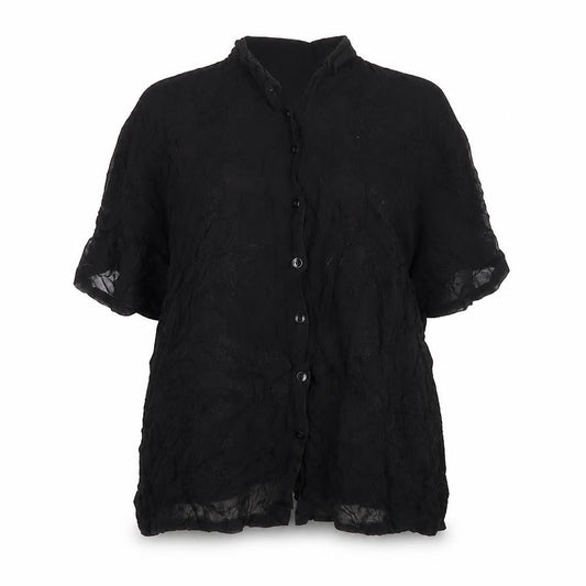 Womens UK Size 26 Ann Harvey Black Viscose Button-Up