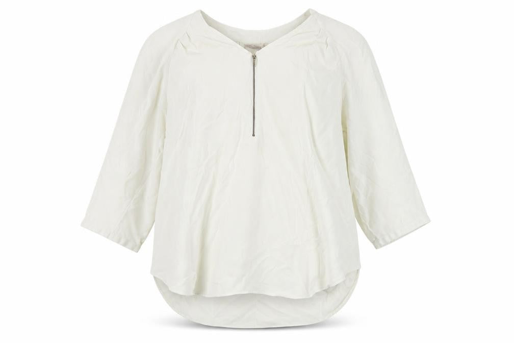 Marks and Spencer Womens Ivory Polyester Basic Button-Up Size 18 Round Neck