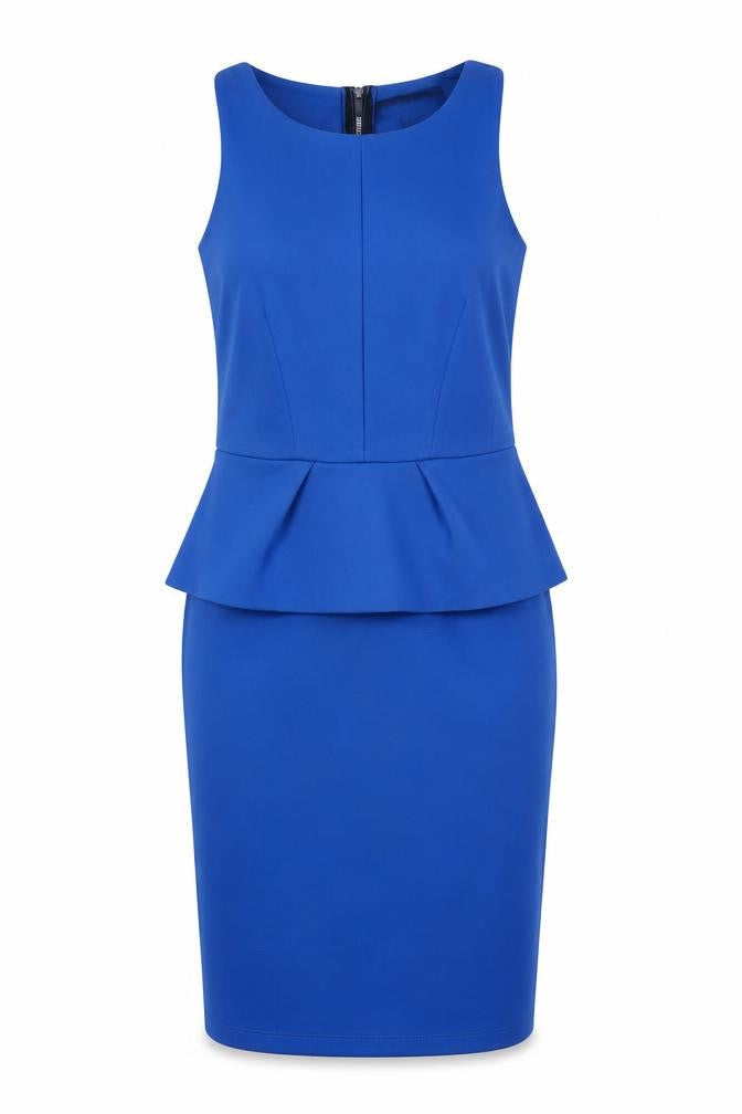River Island Womens Blue Polyester Pencil Dress Size 14 Boat Neck