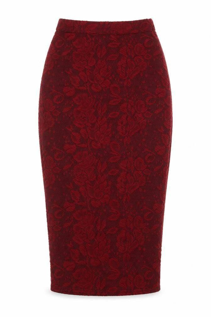 Select Womens Red Polyester Straight & Pencil Skirt Size 8 - Elasticated waist