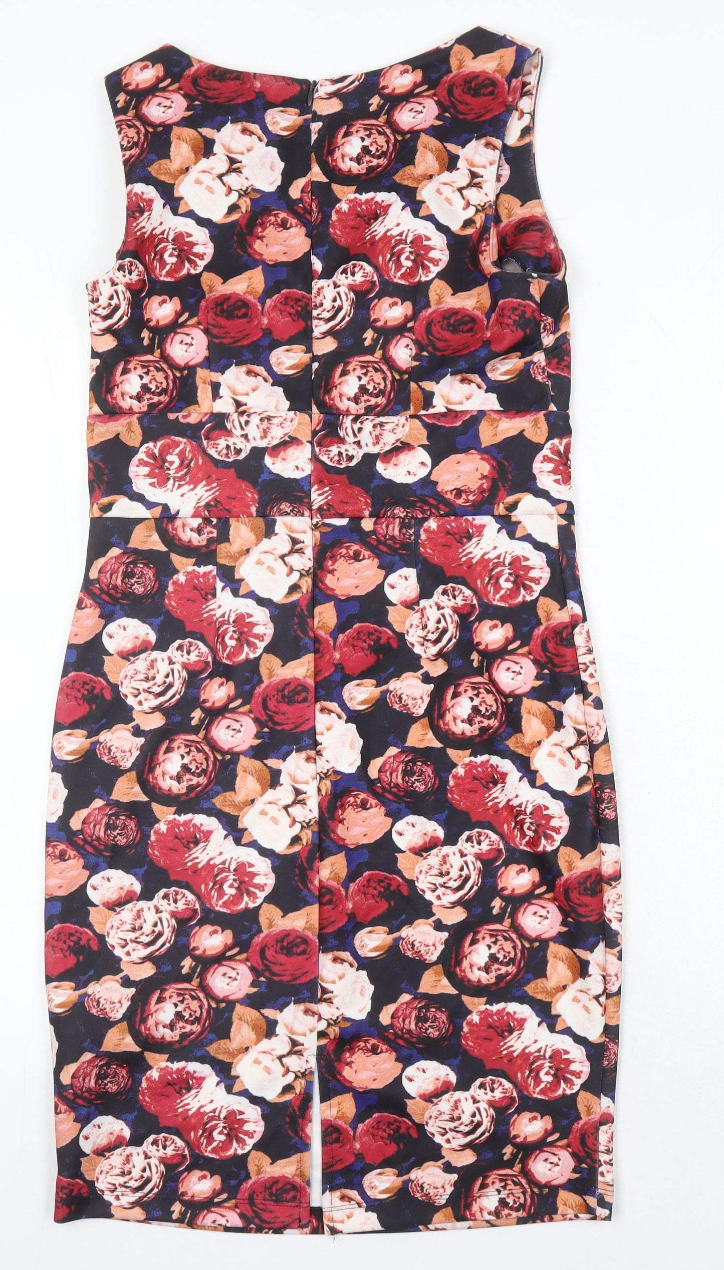 Body Flirt Womens Multicoloured Floral Polyester Pencil Dress Size 8 Boat Neck