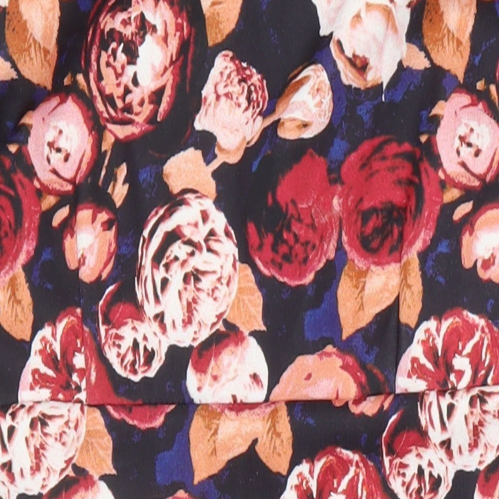 Body Flirt Womens Multicoloured Floral Polyester Pencil Dress Size 8 Boat Neck