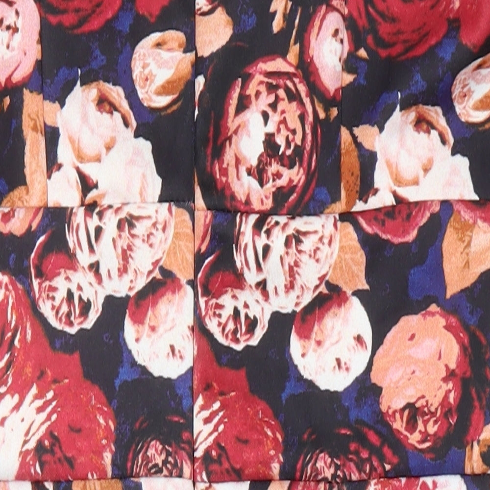 Body Flirt Womens Multicoloured Floral Polyester Pencil Dress Size 8 Boat Neck