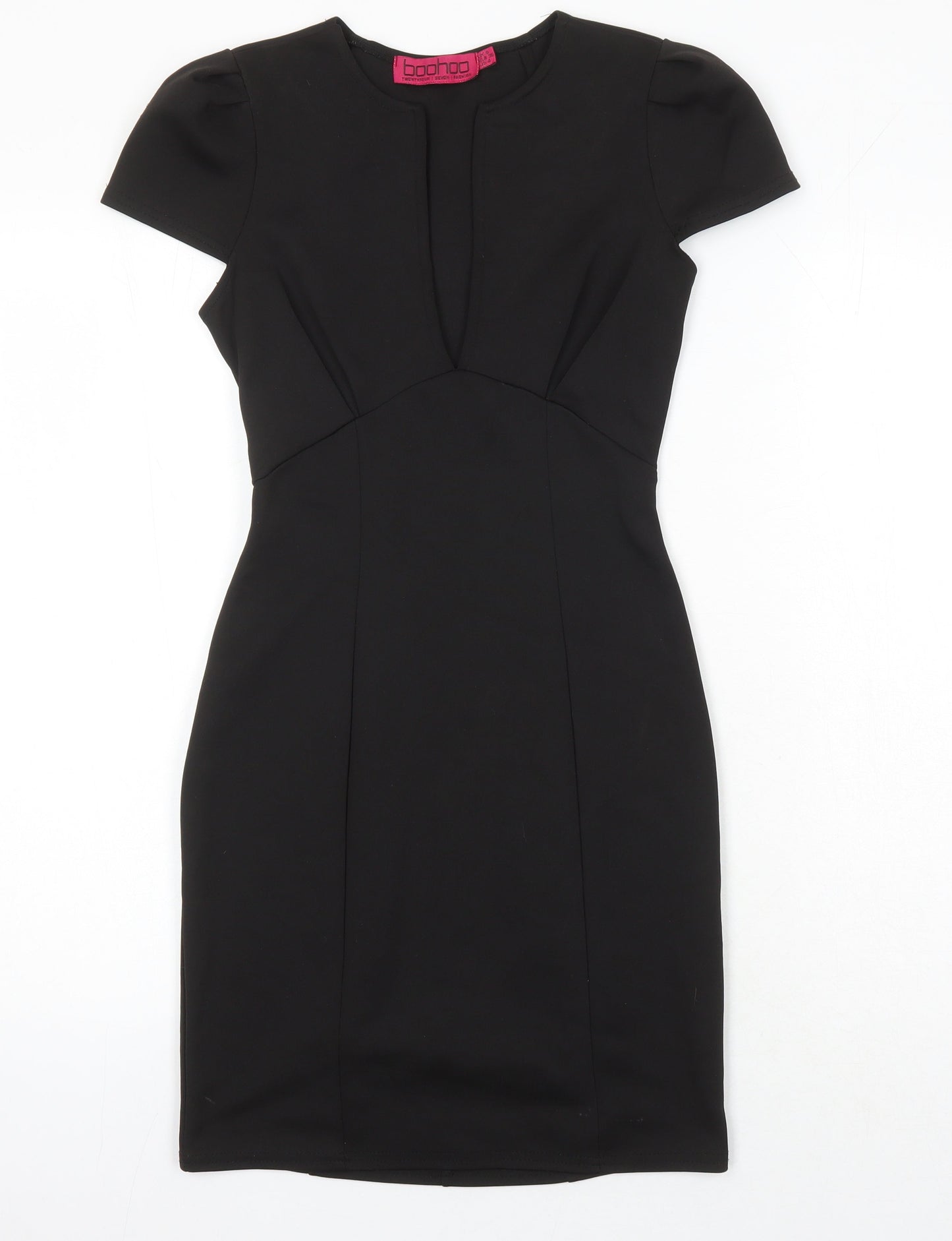 Boohoo Womens Black Houndstooth Polyester Pencil Dress Size 8 Sweetheart