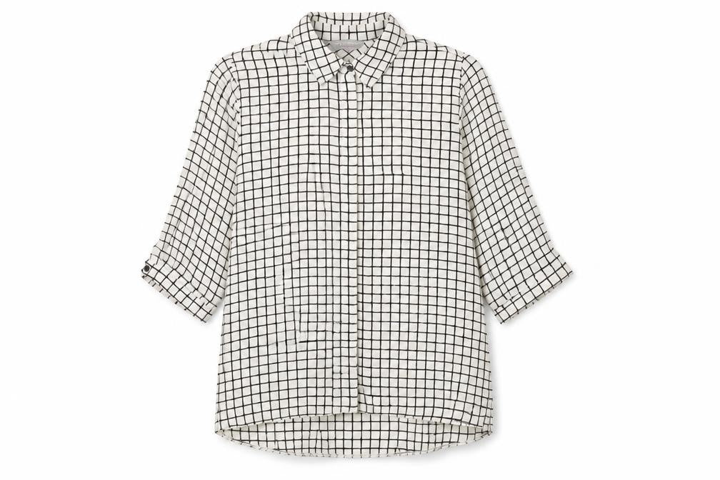 Dorothy Perkins Womens White Geometric Polyester Basic Button-Up Size 10 Collared