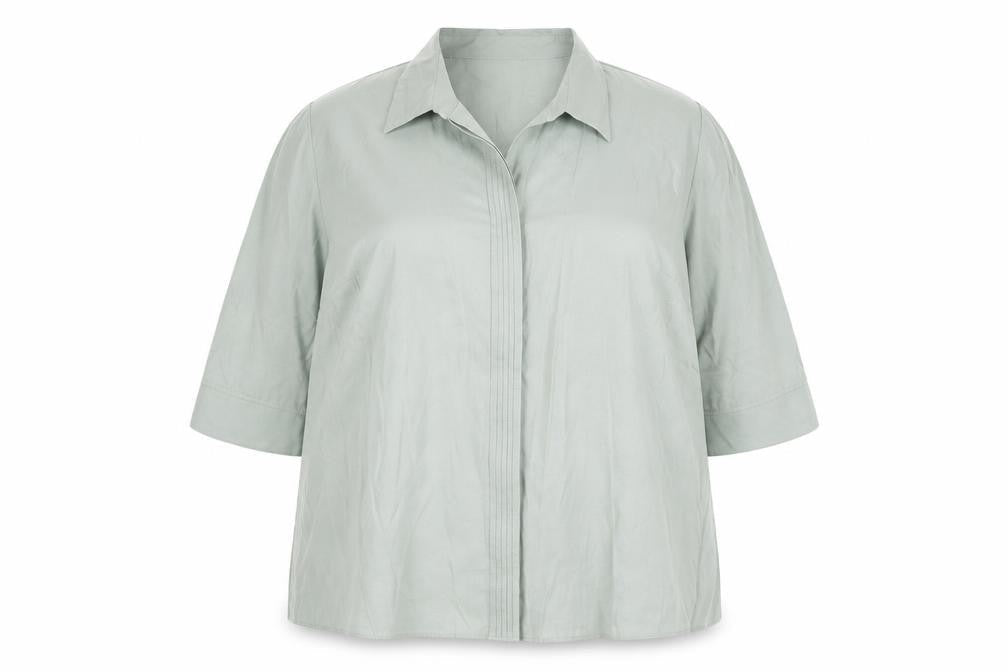 Essence Womens Green Viscose Basic Button-Up Size 20 Collared