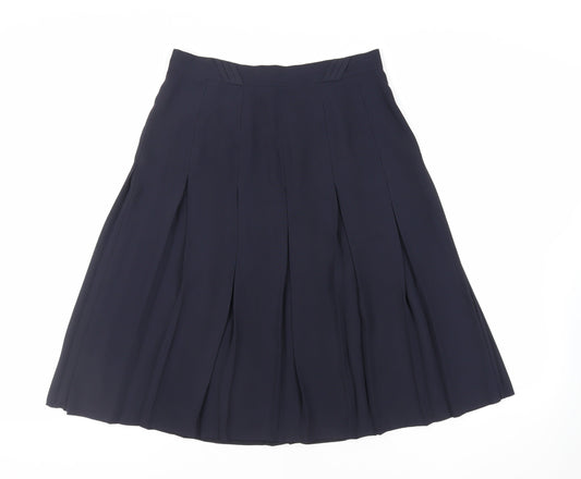 Epic Womens Blue Polyester Pleated Skirt Size 16 Zip - Sheer