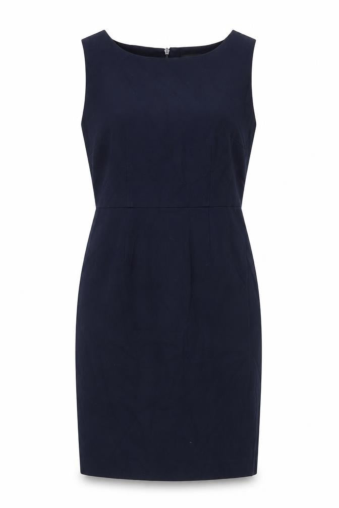 Next Womens Blue Polyester Pencil Dress Size 12 Boat Neck Zip