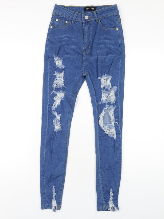 Denim Wise Womens Blue Cotton Skinny Jeans Size 8 L29 in Regular Zip