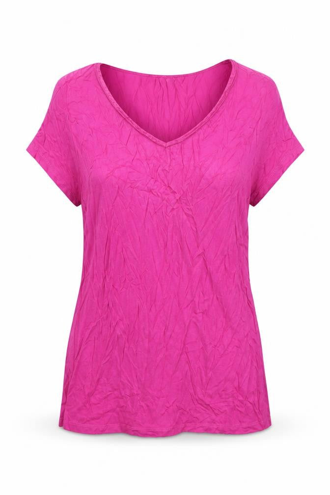 M&Co Womens Pink Viscose Basic T-Shirt Size 14 V-Neck