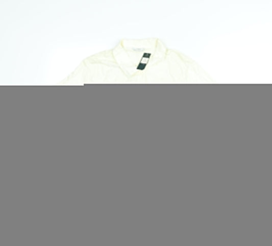 St Michael Womens Ivory Cotton Basic Polo Size 20 Collared - Vintage