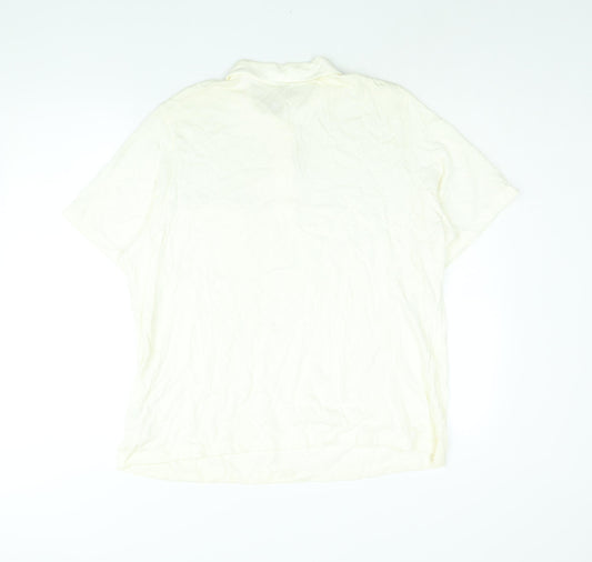 St Michael Womens Ivory Cotton Basic Polo Size 20 Collared - Vintage