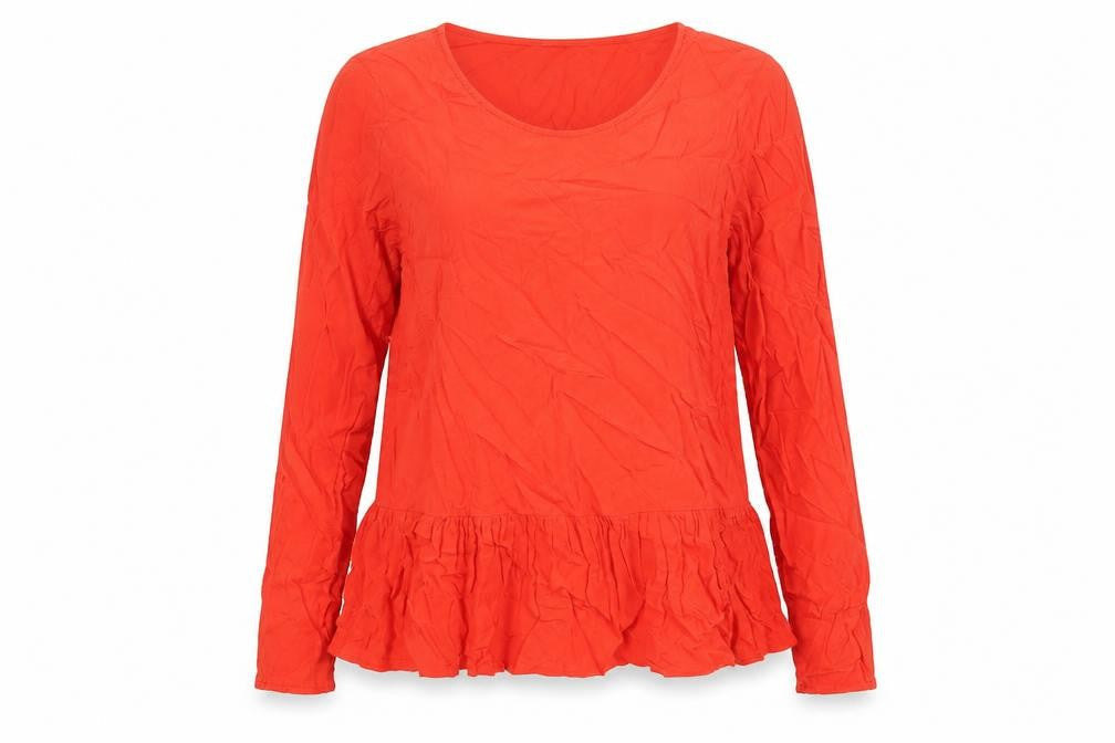 Envii Womens Red Viscose Basic Blouse Size S Round Neck
