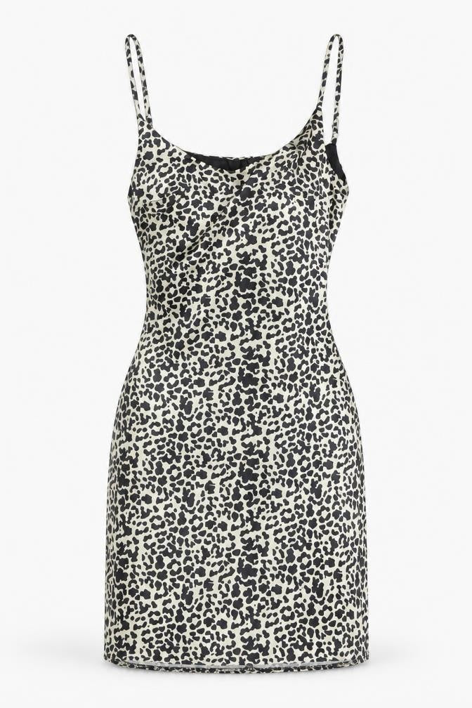 Missguided Womens Black Animal Print Polyester Mini Size 4 Scoop Neck Zip