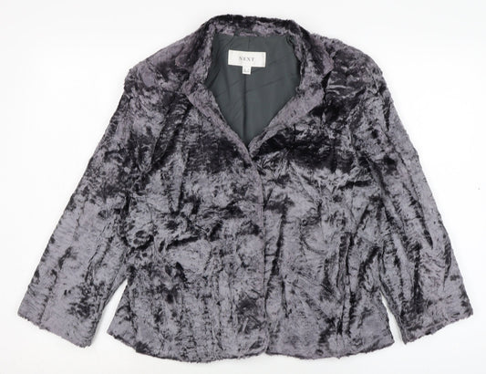 NEXT Womens Grey Jacket Size 14 Snap