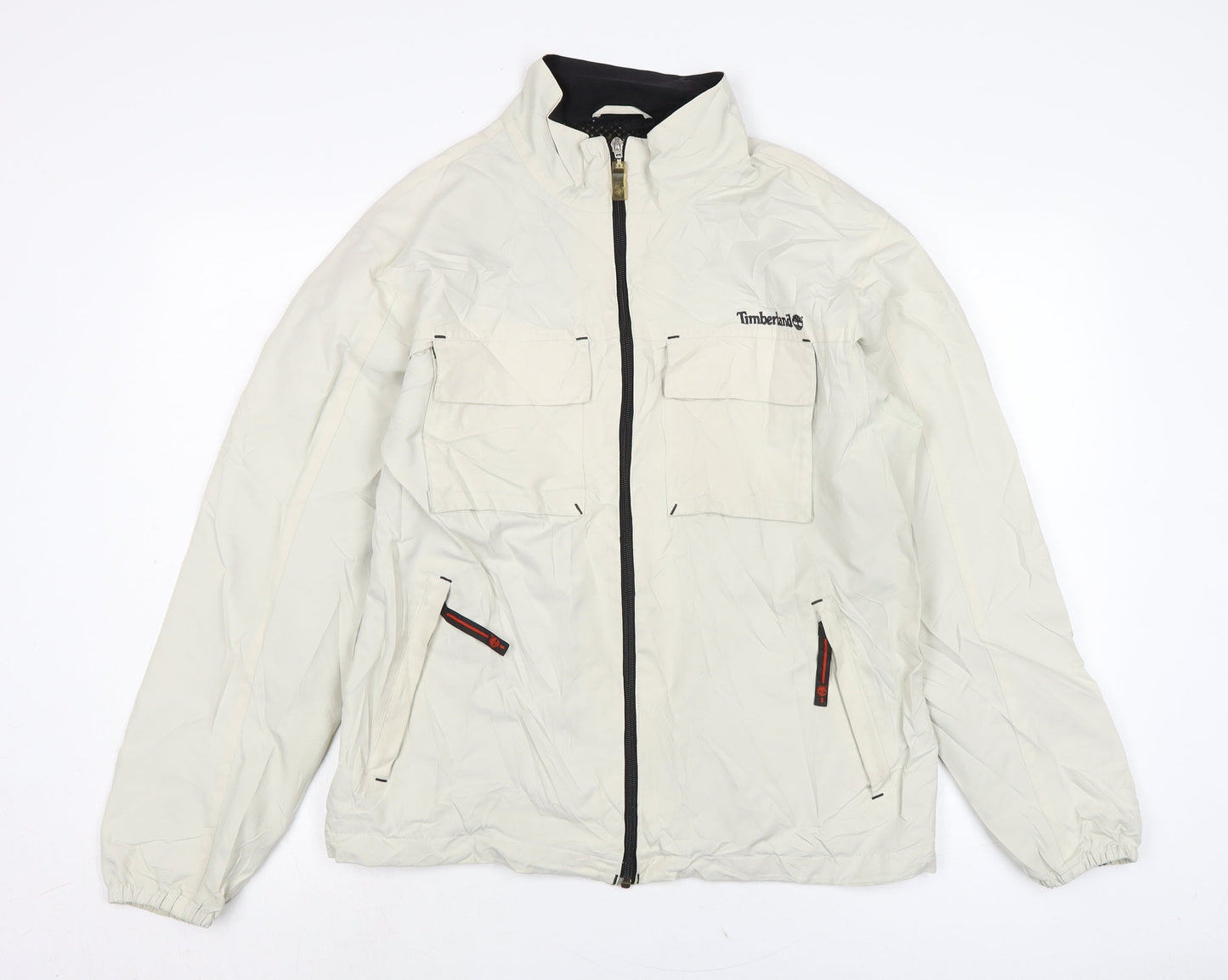 Timberland Mens Ivory Anorak Jacket Size S Zip