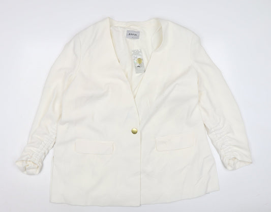 Soon Womens Ivory Jacket Size 20 Button