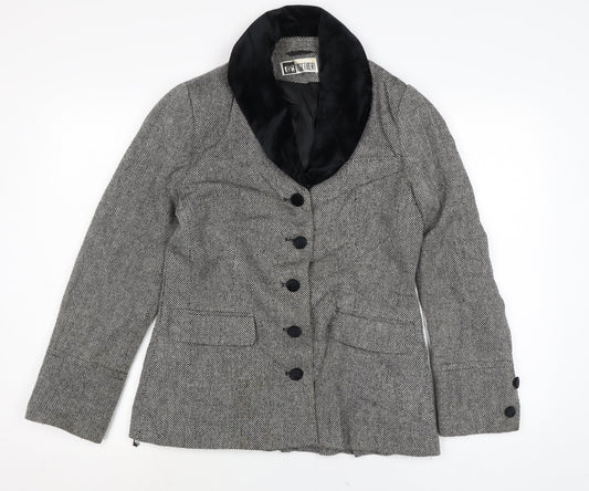 Together Womens Black Jacket Size 12 Button