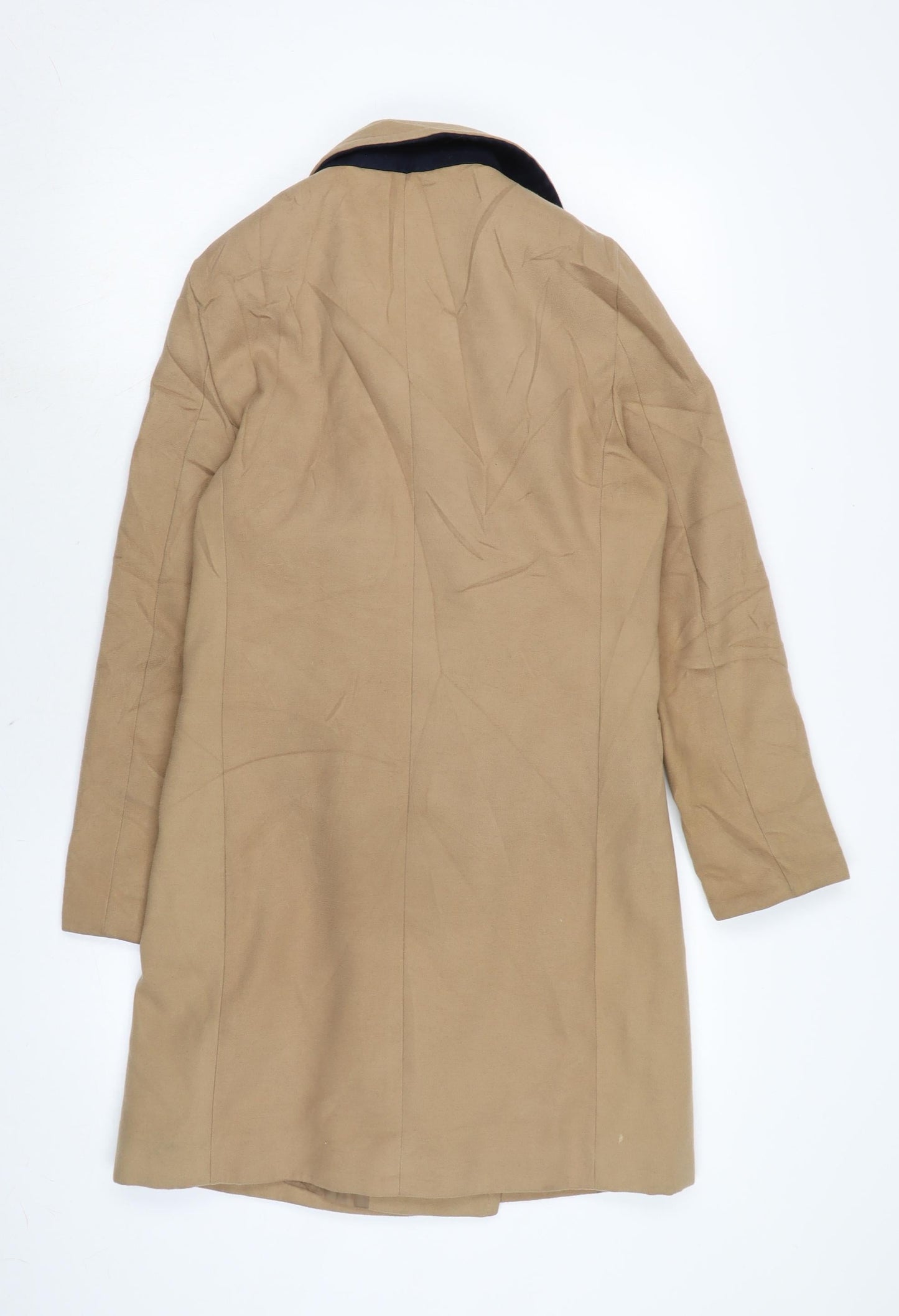 Topshop Womens Beige Overcoat Coat Size 12 Button