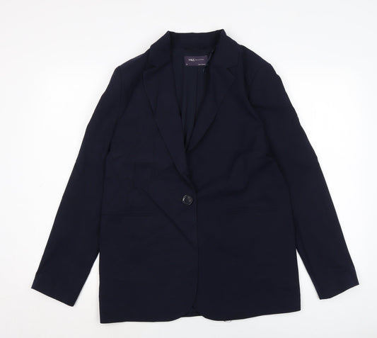 Marks and Spencer Womens Blue Jacket Size 10 Button