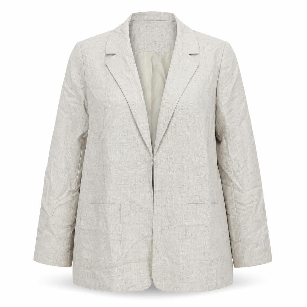 EWM Womens Beige Jacket Blazer Size 16 Hook & Eye