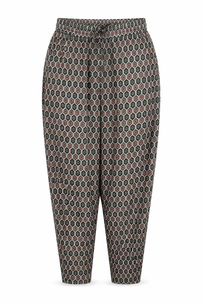 PRETTYLITTLETHING Womens Multicoloured Geometric Polyester Harem Trousers Size 6 L25 in Regular Drawstring