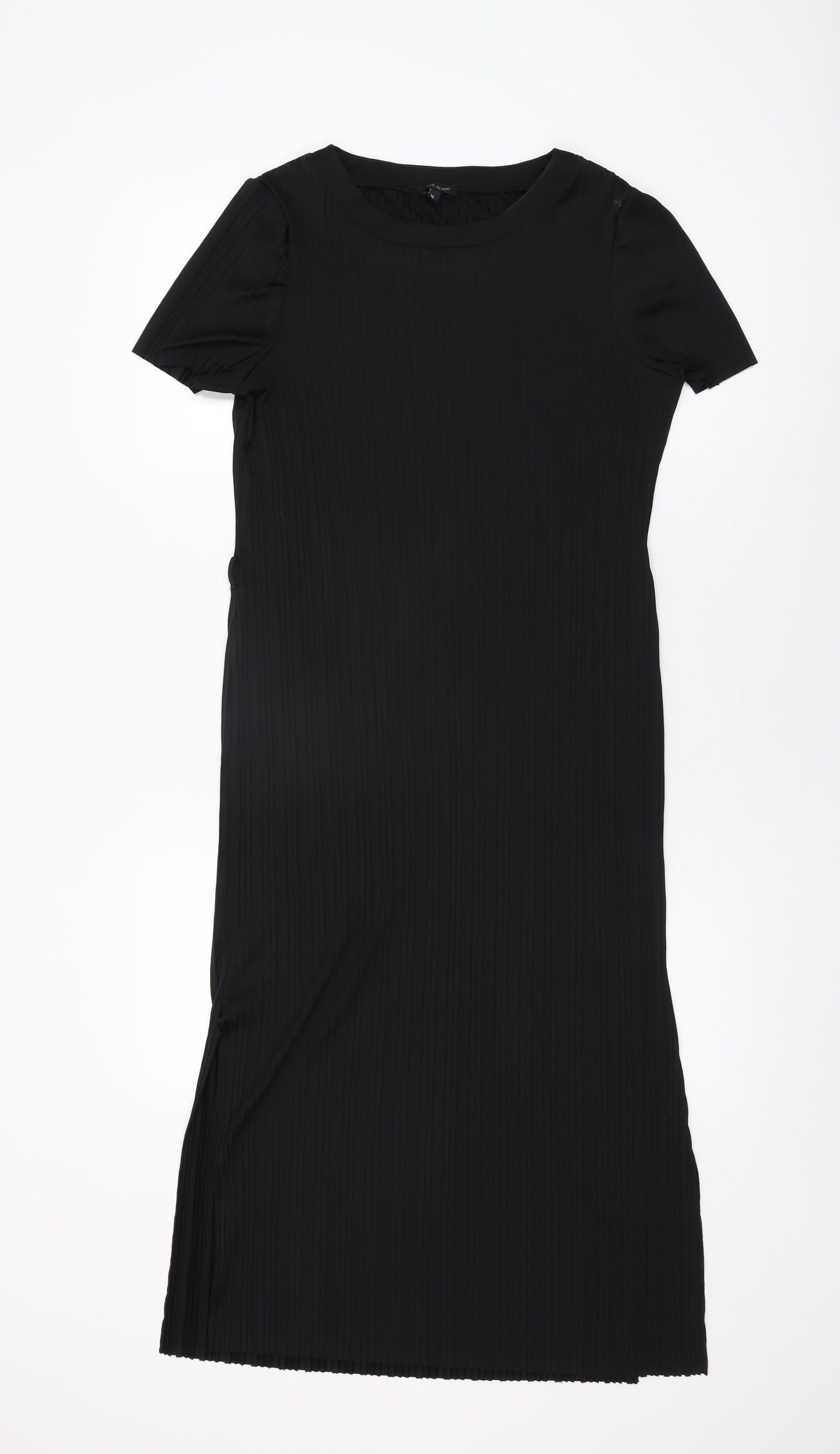 River Island Womens Black Polyester Shift Size 10 Round Neck Pullover