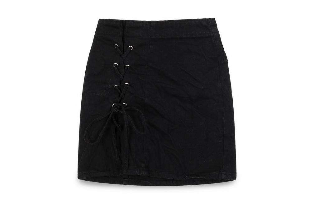 Denim Co Womens Black Cotton Mini Skirt Size 4 Zip