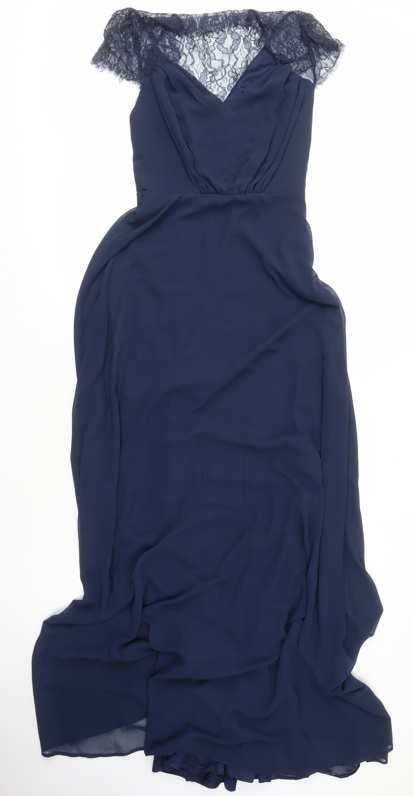 ASOS Womens Blue Polyester Ball Gown Size 8 Square Neck