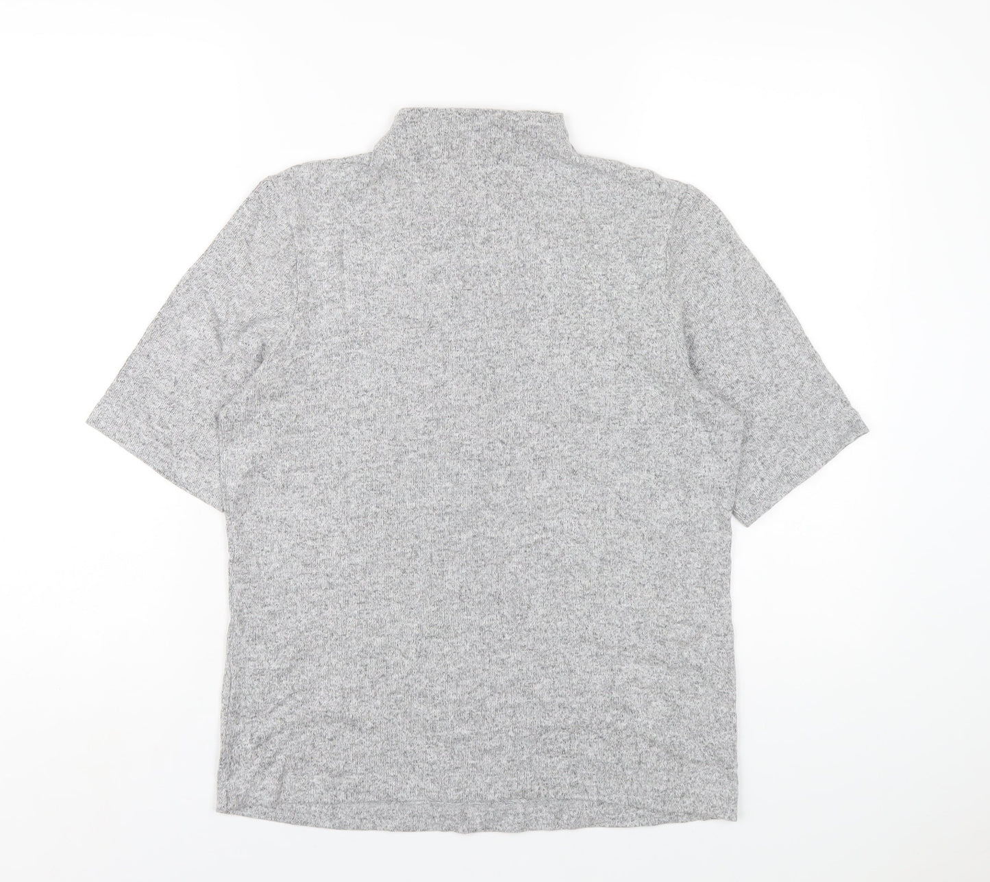 Marks and Spencer Womens Grey Viscose Basic T-Shirt Size 14 Mock Neck