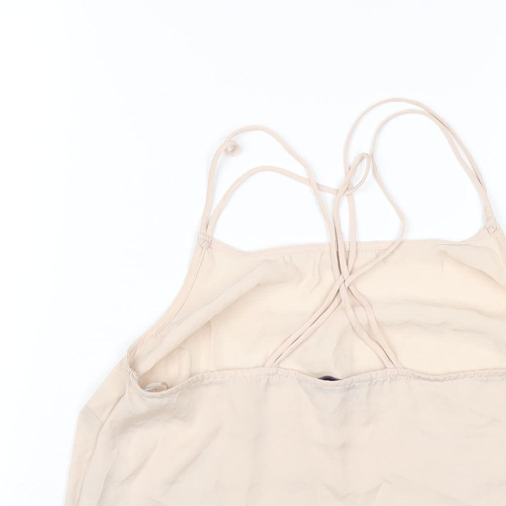 Marks and Spencer Womens Beige Polyester Camisole T-Shirt Size 10 Scoop Neck