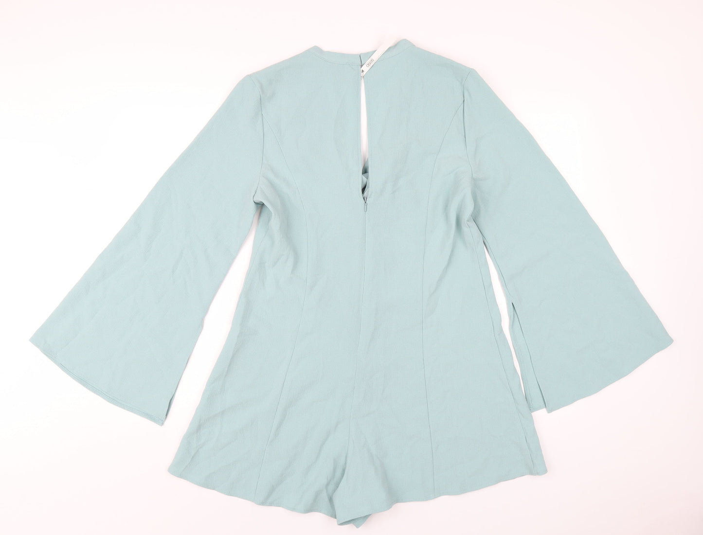 ASOS Womens Blue Polyester Playsuit One-Piece Size 14 Zip
