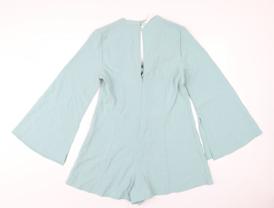 ASOS Womens Blue Polyester Playsuit One-Piece Size 14 Zip