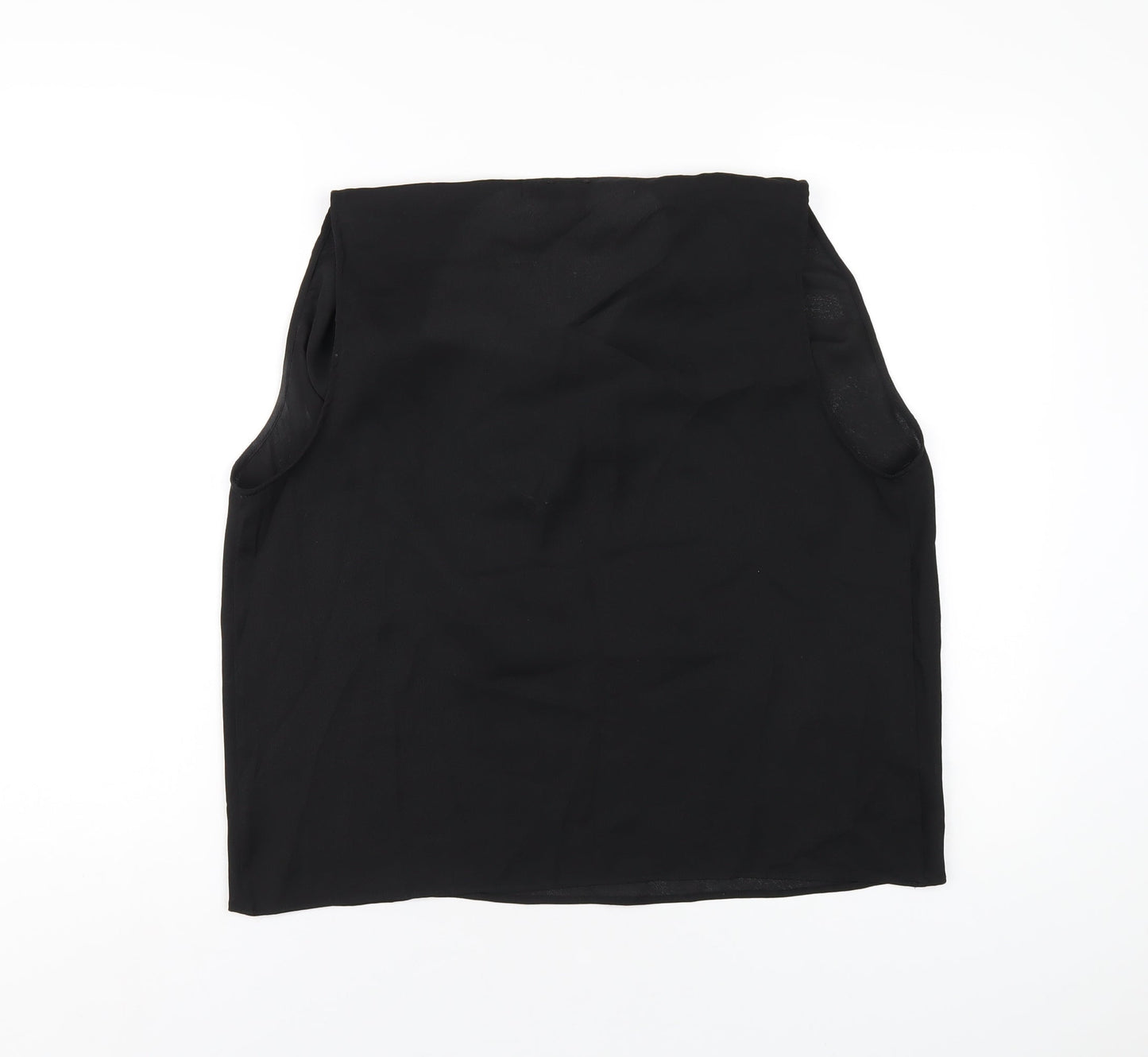 ASOS Womens Black Polyester Basic Tank Size 12 Cowl Neck
