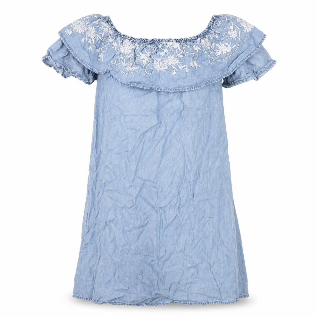 Dorothy Perkins Womens Blue Polyester A-Line Size 10 Off the Shoulder Pullover