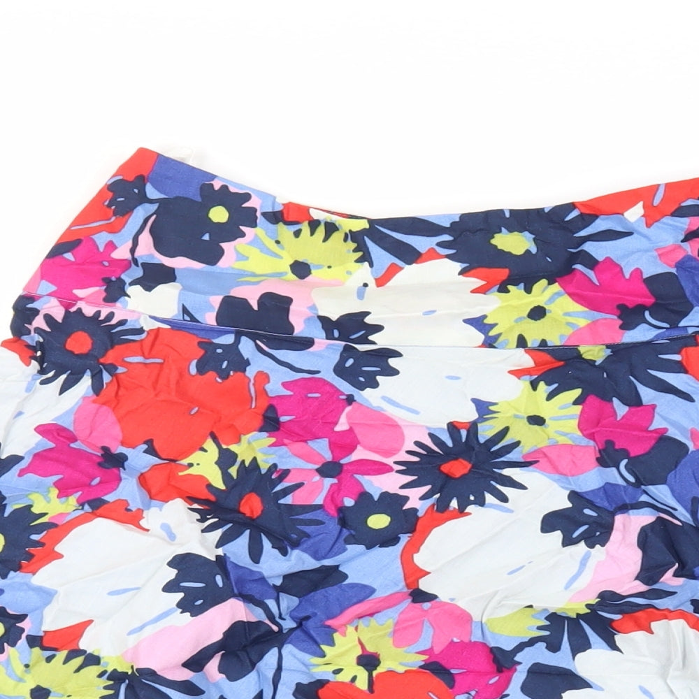 Great Plains London Womens Multicoloured Floral Cotton Flare Skirt Size 10 Zip - Lined