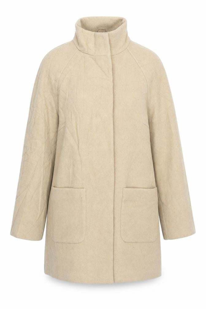 Marks & Spencer Womens Beige Overcoat Coat Size 14 Button