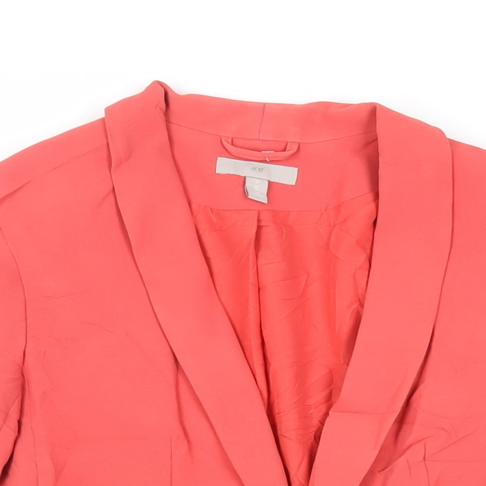 H&M Womens Red Jacket Blazer Size 10