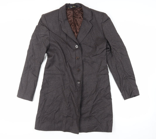Marks and Spencer Womens Grey Overcoat Coat Size 10 Button