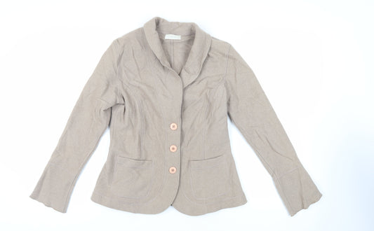 Marks and Spencer Womens Beige Jacket Blazer Size 14 Button
