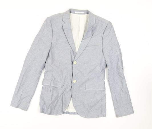 Topman Mens Blue Cotton Jacket Blazer Size 36 Regular